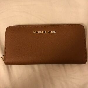 Michael Kors Tan Zip-Around Wallet